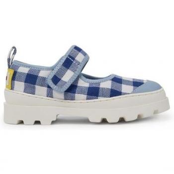 Camper - Merceditas de niña con estampado vichy en azul