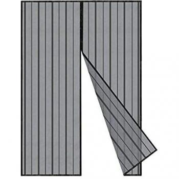 Sekey Zanzariera Magnetica per porta, anti insetti, per legno, ferro, porte in alluminio e balcone, Facile da installare, si Chiude da Sola, 240 x 140 cm, nero