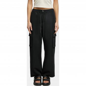 Urban Classics Women's Black Viscose Straight Leg Cargo Pants