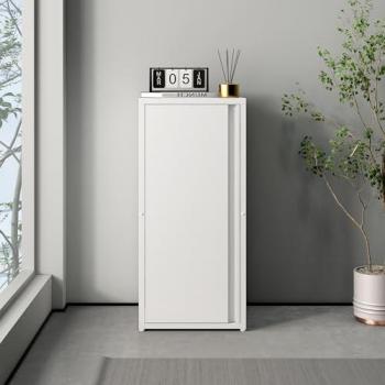 Armario de Oficina Burlöv de Acero Blanco con 1 Puerta y 3 Compartimentos, Dimensiones 88x40x35 cm