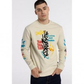 SIX VALVES - Sudadera con Cremallera para Hombre en Color Beige - Modelo Moderno y Confortable