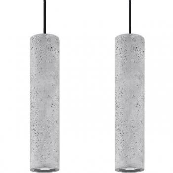 Lámpara Colgante Sollux Lighting LUVO 2 GU10 Hormigón Gris, 90cm, Persian Indigo LED Suspended
