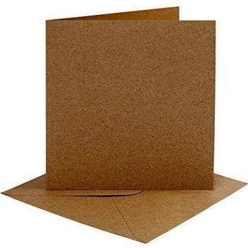 Tarjetas y Sobres Carives Naturales 15,2x15,2 cm - 16x16 cm - 230 g - 4 Piezas