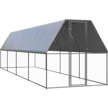 vidaXL Outdoor Chicken Cage 2x8x2 m Galvanised Steel