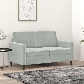 Sofá 2 plazas gris claro 120 cm en terciopelo Vidaxl