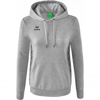 Erima Sudadera con Capucha Essential Team para Mujer, gris claro jaspeado, talla 38
