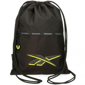 Mochila saco Reebok Berlin negra 35x46 cm, capacidad 16L, material poliéster