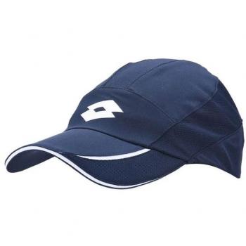 Gorra Lotto Azul Oscuro con detalles en Blanco, ajuste ajustable, material ligero y transpirable, diseño moderno