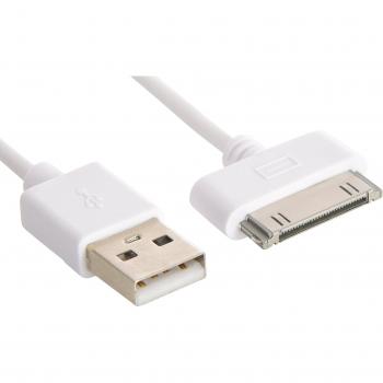 Sandberg Cable de SincronizaciÃ³n Carga USB a 30pin para iPad iPhone iPod Blanco 1m