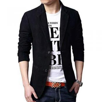 Blazer Casual para Hombre Chaquetas de Traje Slim fit Chaqueta de algodón sólido de un Solo Pecho Abrigo Chaqueta de Dos Botones Casual Blazer