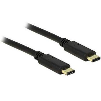 DeLOCK Cable USB 2.0 a USB C de 2m con 2 puertos Negros