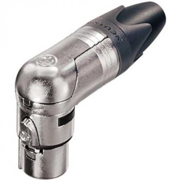 Neutrik NC6FRX 90-Degree XLR Female Connector with Nickel-Plated Solder Terminals, 6-Pin, Silver