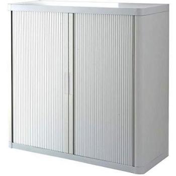 Armario con puertas correderas 1m color blanco con estructura de papel, incluye 2 baldas
