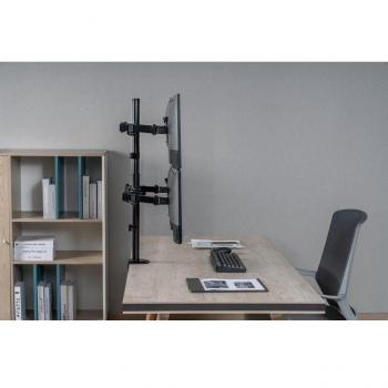 Equip Soporte de Mesa con Abrazadera y Brazos Articulados para 4 Monitores de 17-32 - Giratorio e Inclinable - Gestión de Cables - Peso Máximo 9kg