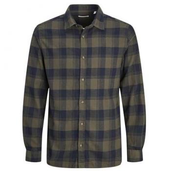 Camisa de cuadros Jack & Jones Joshua Fall Buffalo Manga Larga Color Verde Oscuro - Atemporal De Calidad, Ideal Para Vestir A Diario, Casual, Forest Night, XL para Hombre