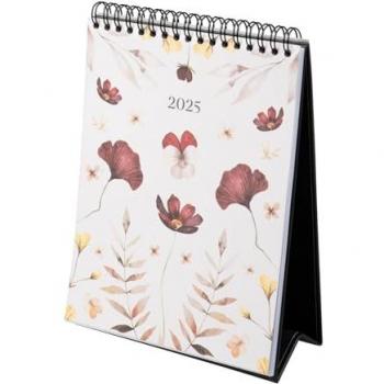Calendario escritorio 2025 Nuit Florale Kokonote beige - Base resistente, planificador mensual con espacio para anotar y vista mensual global