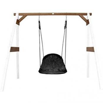 Columpio Nido AXI Roxy con Estructura de Madera Blanca y Marrón - Dimensiones 254x207x160 cm