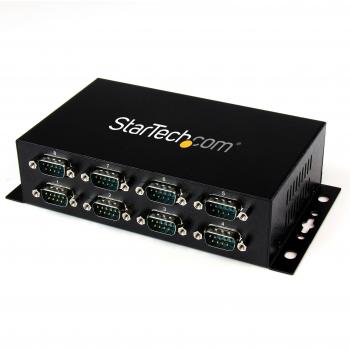 StarTech.com Adaptador Hub Concentrador USB a 8 Puertos Serie RS232 Industrial Montaje en Pared Riel DIN, 8x DB9 Macho, 1x USB B Hembra