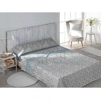 DHestia Juego Sábanas, Coral Azul, 150x200 cm/Cama 150