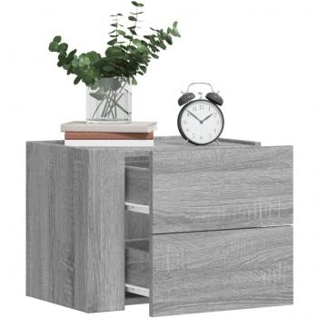Mesitas de noche de pared 2 uds gris Sonoma 45x30x35 cm vidaXL