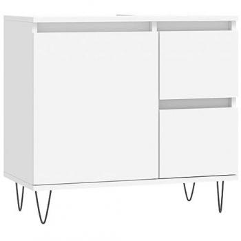 Armario de baño madera contrachapada blanco 65x33x60 cm