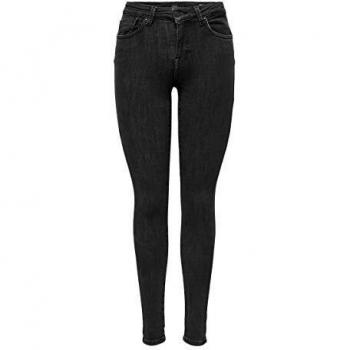 ONLY Power Life Mid Waist Push-Up Skinny Jeans - Medium Grey Denim XS