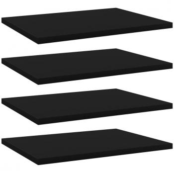 vidaXL Bookshelf Boards 4 pcs Black 40x30x1.5 cm Engineered Wood