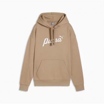 Sudadera Casual Deportiva Puma Essentials+ Script para Mujer, Color Beige, Sostenible, Multideporte, Talla XS