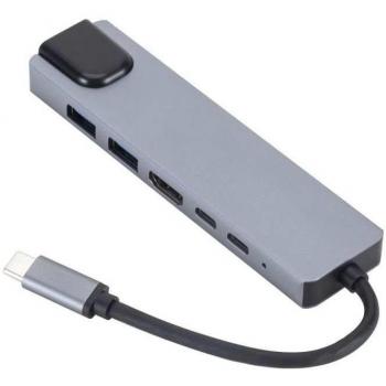 Hub Móvil USB-C 6 en 1 - Adaptador Multipuerto Compacto y Versátil con USB 3.2 Gen 1