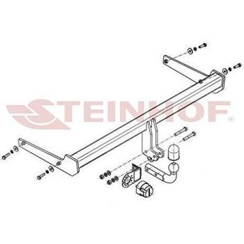 Enganche de remolque STEINHOF V-028 para VW Caddy III Kombi, con rotula rígida y capacidad de 80 1650