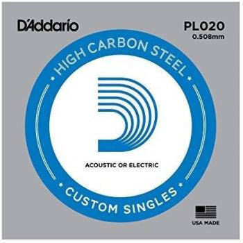 D'Addario PL020 Electric Guitar Plain Single String .020 Gauge