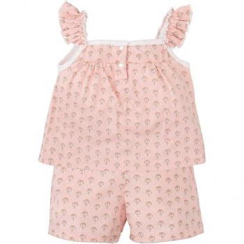 Pijama de bebé niña de tirantes estampado en color rosa