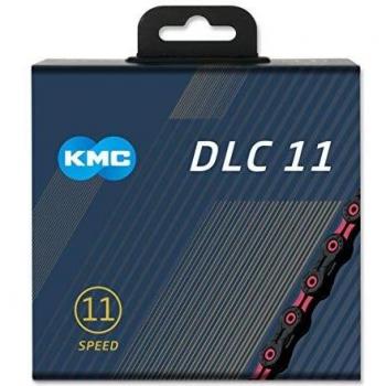 KMC DLC 11 - Cadena Unisex, Color Negro y Rosa, 1/2 x 11/128 Pulgadas