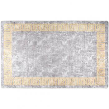 Alfombra lavable antideslizante multicolor 80x150 cm en colores negro, gris y dorado, beige y dorado - Alfombra de área para sala de estar, dormitorio, habitación, salón