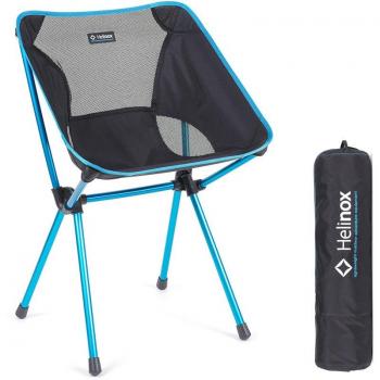 Helinox Cafe Chair Black with Cyan Blue Frame, One Size