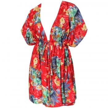 para cubrir la piel ropa de playa kimono kaftan traje de baño traje de baño de la flora magnífica túnica superior, más hawaiano sundress verano camisa de vacaciones damas ropa casual traje de baño