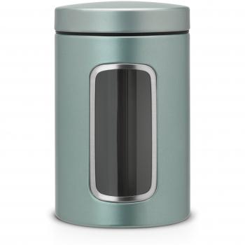 Brabantia 484360 - Bote con mirilla, 1,4 l, color menta metalizada