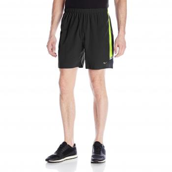 Saucony hombres Run del Lux pantalones cortos, hombre, color Black/Vizipro Citron, tamaño large