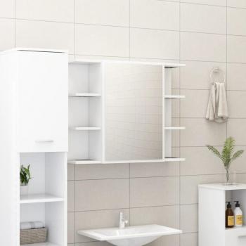 Armario de baño con espejo 80x20,5x64 cm en blanco