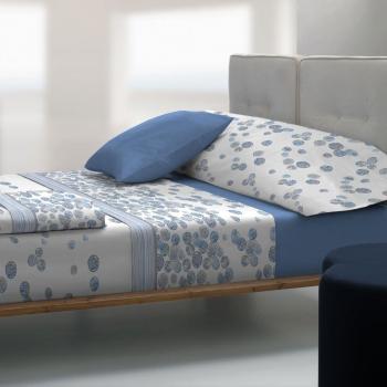 Tolrà TC025 - Juego de sábanas y funda de almohada, 3 piezas, tacto coral, para cama de 135 cm, color azul