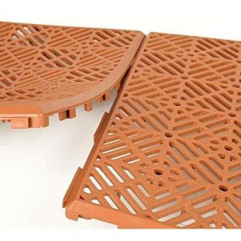 Rejilla de Plástico Antideslizante Naranja, Pack de 5 - 29,5 x 29,5 x 1,5 cm - Resistente y Duradera