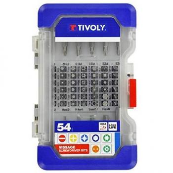 Tivoly 11501570040, Juego de puntas de destornillador, 25/50 mm, juego de 54