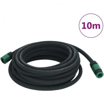 Manguera Porosa de Jardín 16 mm 10 m con Accesorios, Caucho Negro y Verde