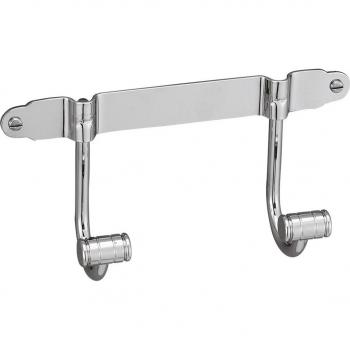 Percha doble de baño Beltrán 932 con gancho en cono estriado cromado