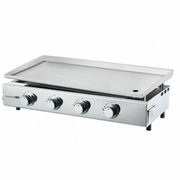 Plancha de Cocina a Gas Brasilia 4 Fuegos Todo Inox Superficie de Cocción XXL 84 x 34 cm