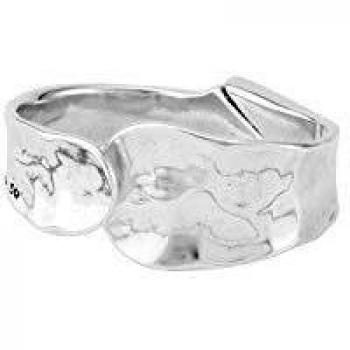 UNOde50 Olas Waves Hinge Cuff Bangle PUL1806MTL0000M - Women's Bracelet, Silver Metal, Size M