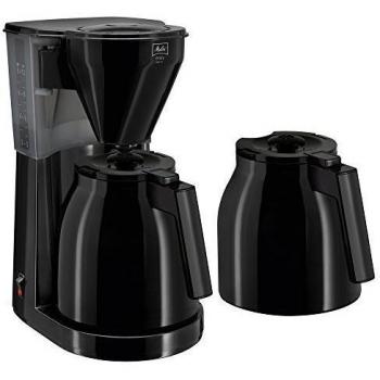 Melitta 1010-06 Easy Therm - Cafetera, con dos jarras térmicas antigoteo, filtro giratorio, color negro