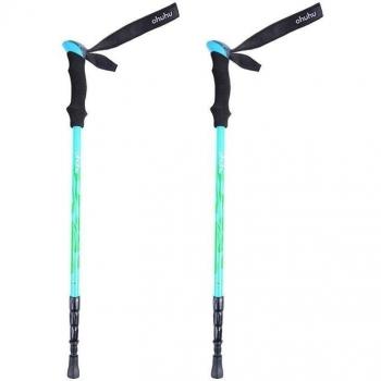 Ohuhu® [2-Pack] Anti Choque y Retráctiles Trekking Polacos / Senderismo Polacos / Bastones de Marcha / Bastón / Senderismo Stick, 22 a 56 Extensible, 1 Par