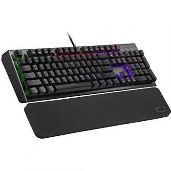 Cooler Master CK550 V2 Teclado Mecánico para Gaming - Retroiluminación RGB, Controles On-the-Fly, Placa Superior de Aluminio y Reposamuñecas Incluido - Layout ES / Switches Rojos