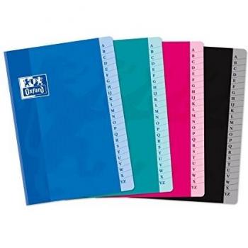 Oxford Índice Alfabético Cosido Tapa Blanda A5+ - 90gr - 96 Hojas - Pack de 5 Unidades